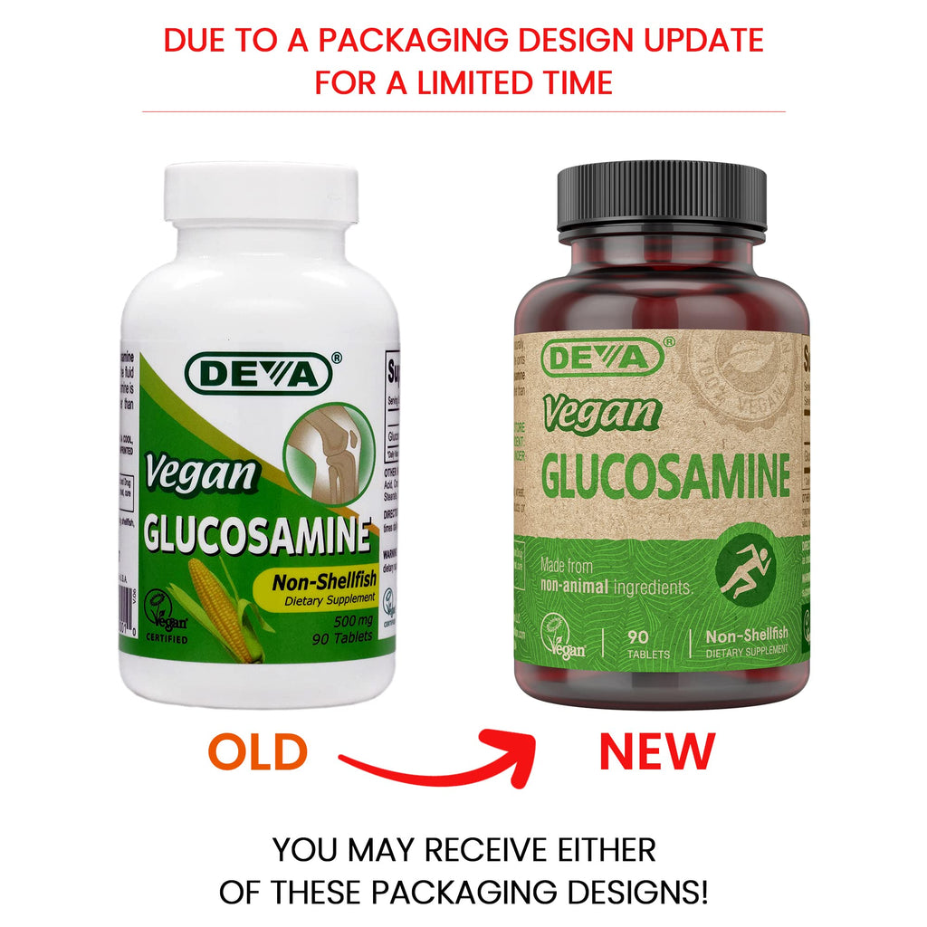 DEVA Vegan Glucosamine Tablets – 90-Count Bottle | 100% Vegan, Non-GMO