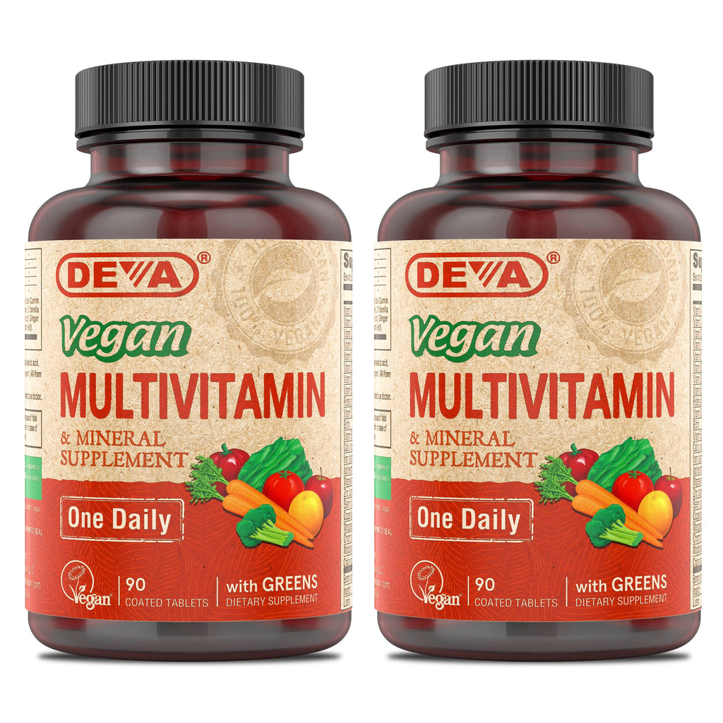DEVA Vegan Multivitamin & Mineral with Iron – 2-Pack (90 Tablets Each)