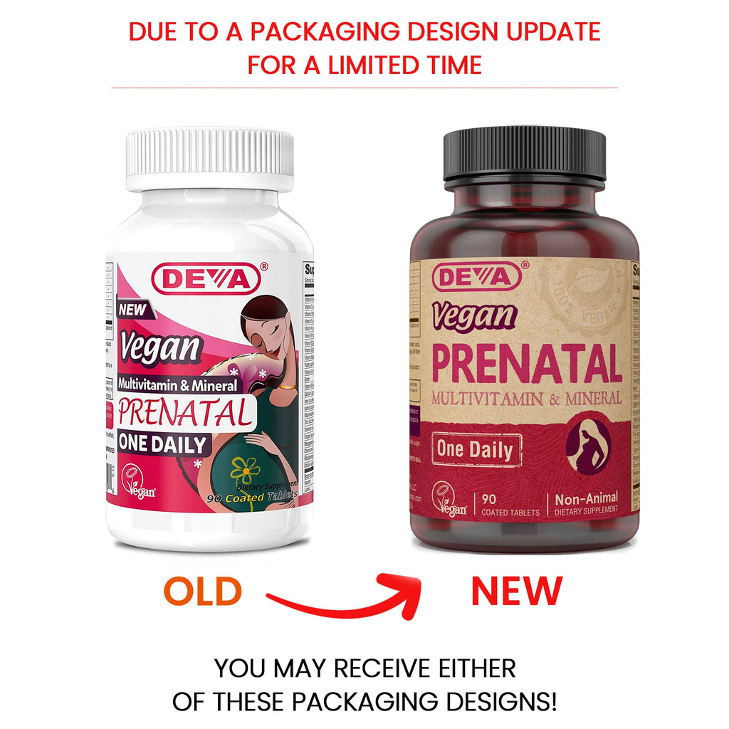 DEVA Vegan Prenatal Multivitamin - Once-Per-Day Formula, 90 Tablets