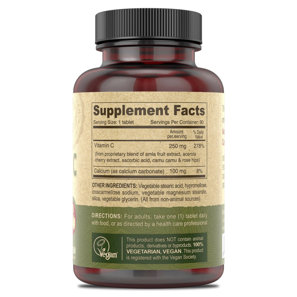 DEVA Vegan Vitamin C - Multisource Plant-Based, Non-GMO, 90 Tablets