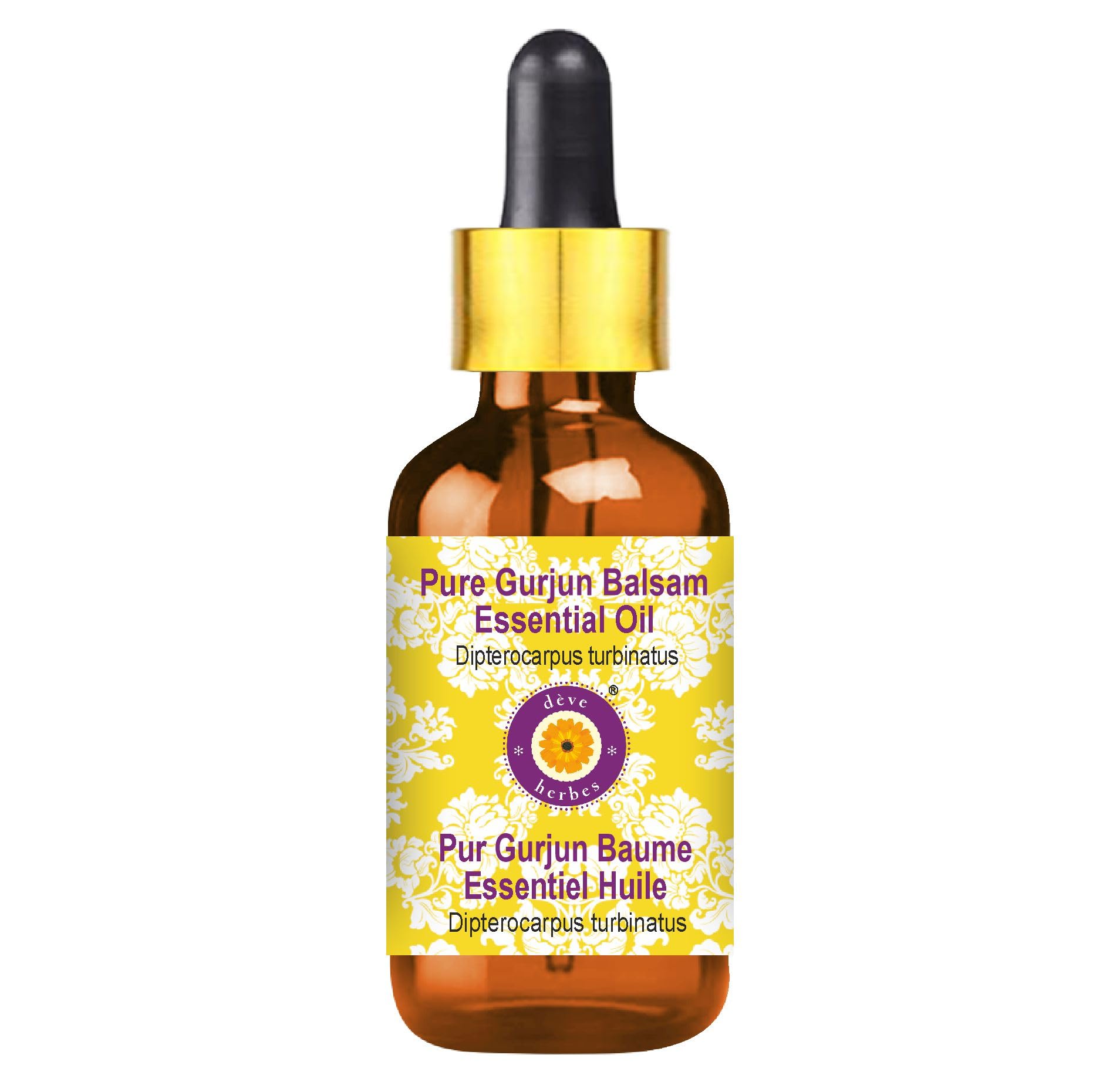 dève herbes Gurjun Balsam Essential Oil 30ml | Steam Distilled Dipterocarpus turbinatus | Glass Dropper