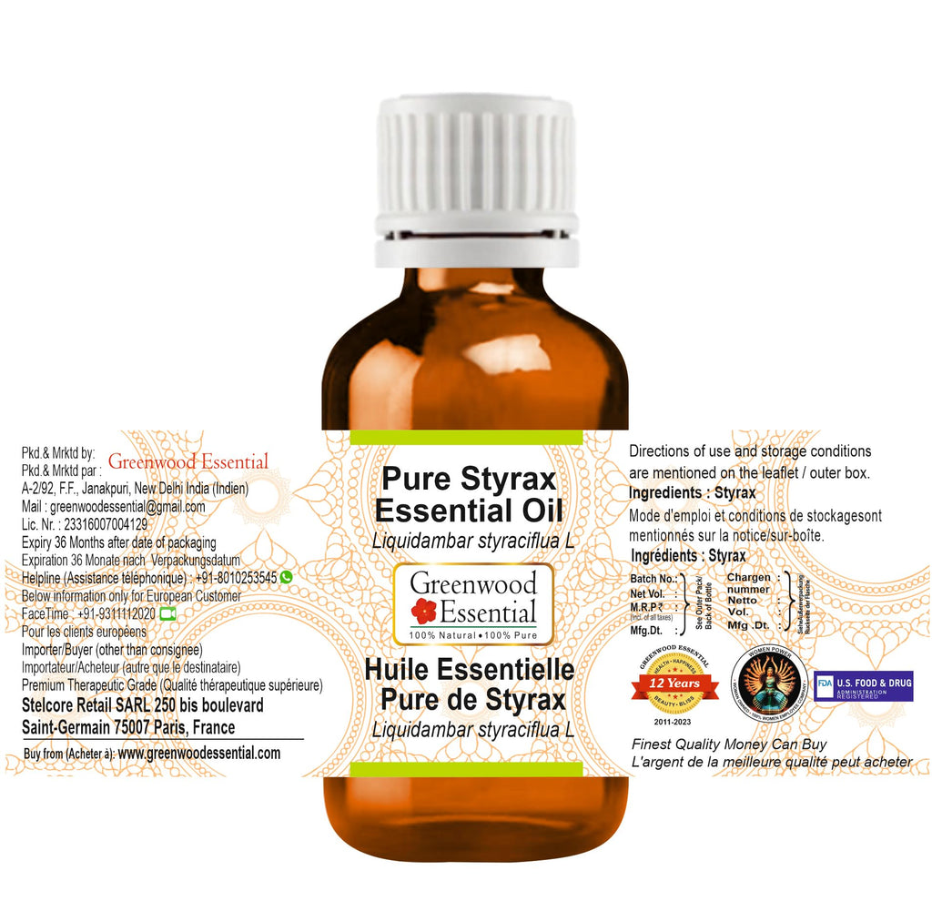 dève herbes Styrax Essential Oil - Pure, Steam-Distilled 2ml (Liquidambar styraciflua L)