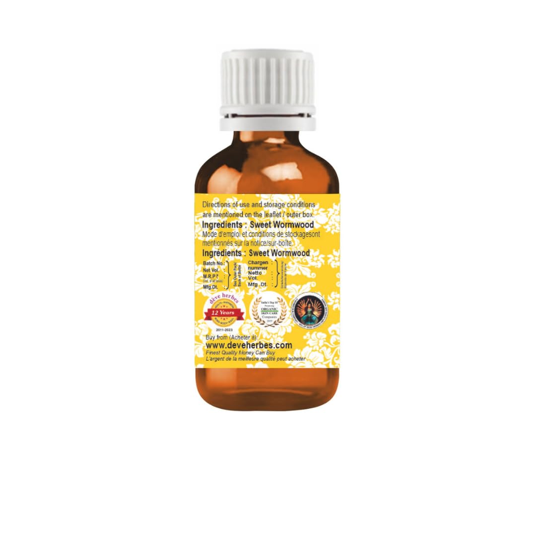 dève herbes Sweet Wormwood Essential Oil (Artemisia annua) – Pure, Steam Distilled 30ml (1 oz) for All Skin Types