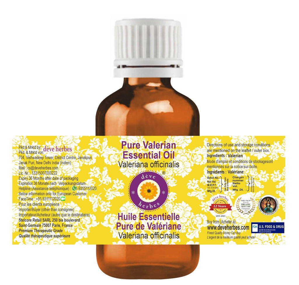 dève herbes Valerian Essential Oil 5ml – Pure, Steam Distilled, Valeriana officinalis