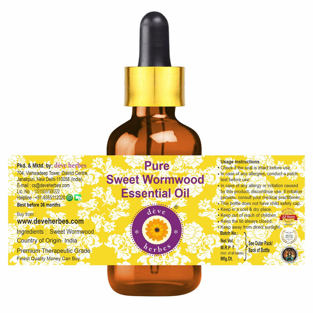Deve Herbes Pure Sweet Wormwood Essential Oil 50ml with Glass Dropper