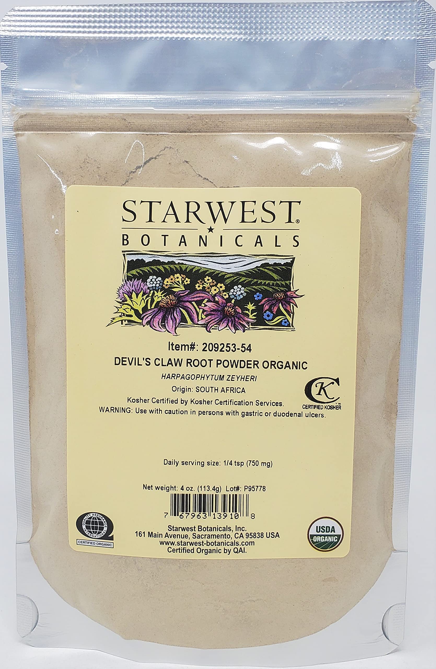 Devil's Claw Root Powder Organic 4oz - Pwd Org
