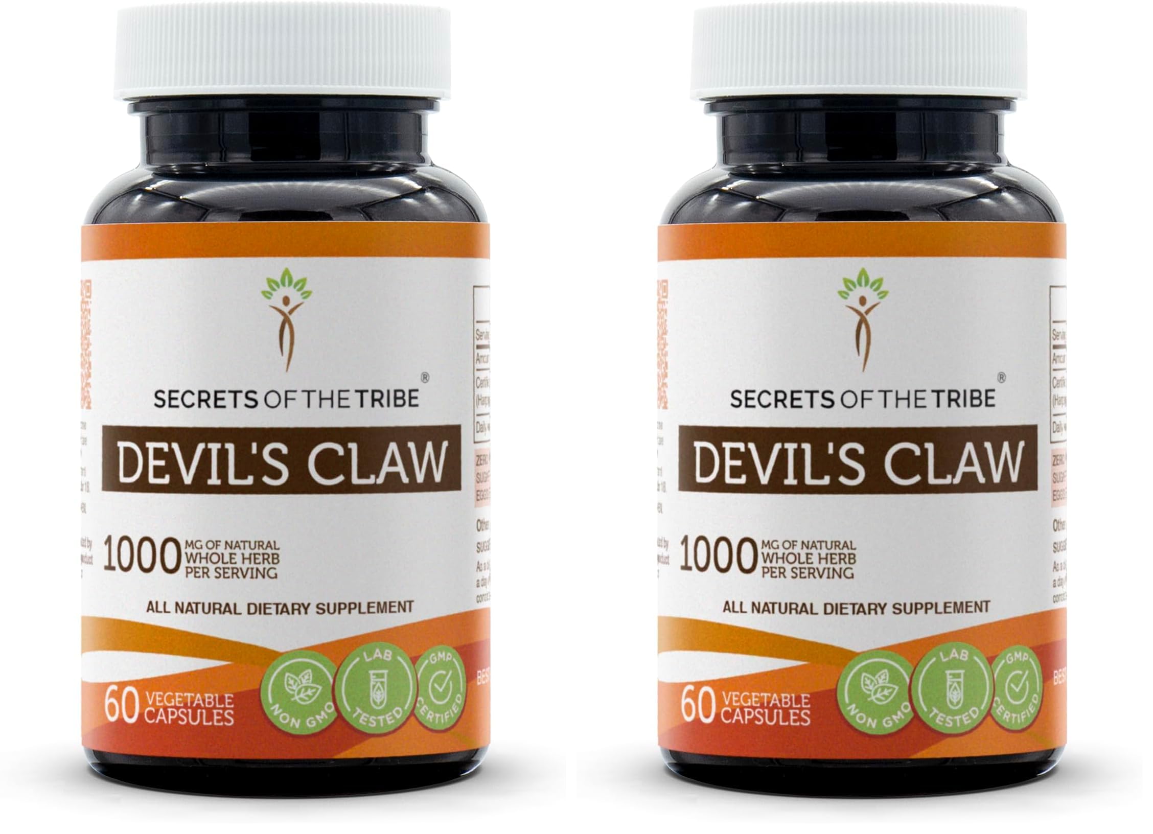 Secrets of the Tribe Devil's Claw – 60 Capsules, 1000 mg each (Pack of 2)