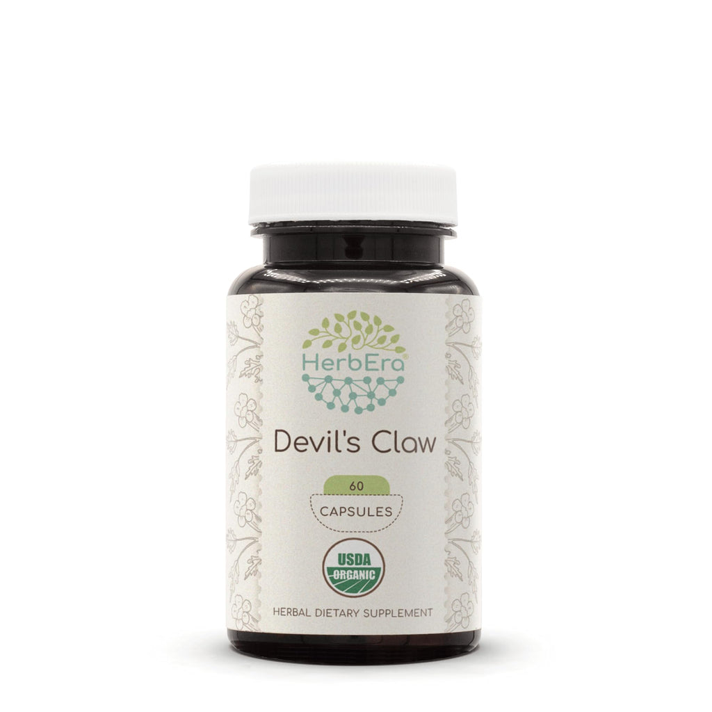 Devil's Claw USDA Organic 60 Capsules | Natural Herbal Supplement | Certified Organic Vegetarian Capsules and Organic Devil's Claw (Harpagophytum procumbens) Dried Root (60 Capsules)
