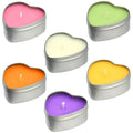 DEYBBY Scented Soywax Tea Light Candles – Heart Shaped, 6 Hours Burn Time, Silver Travel Tin