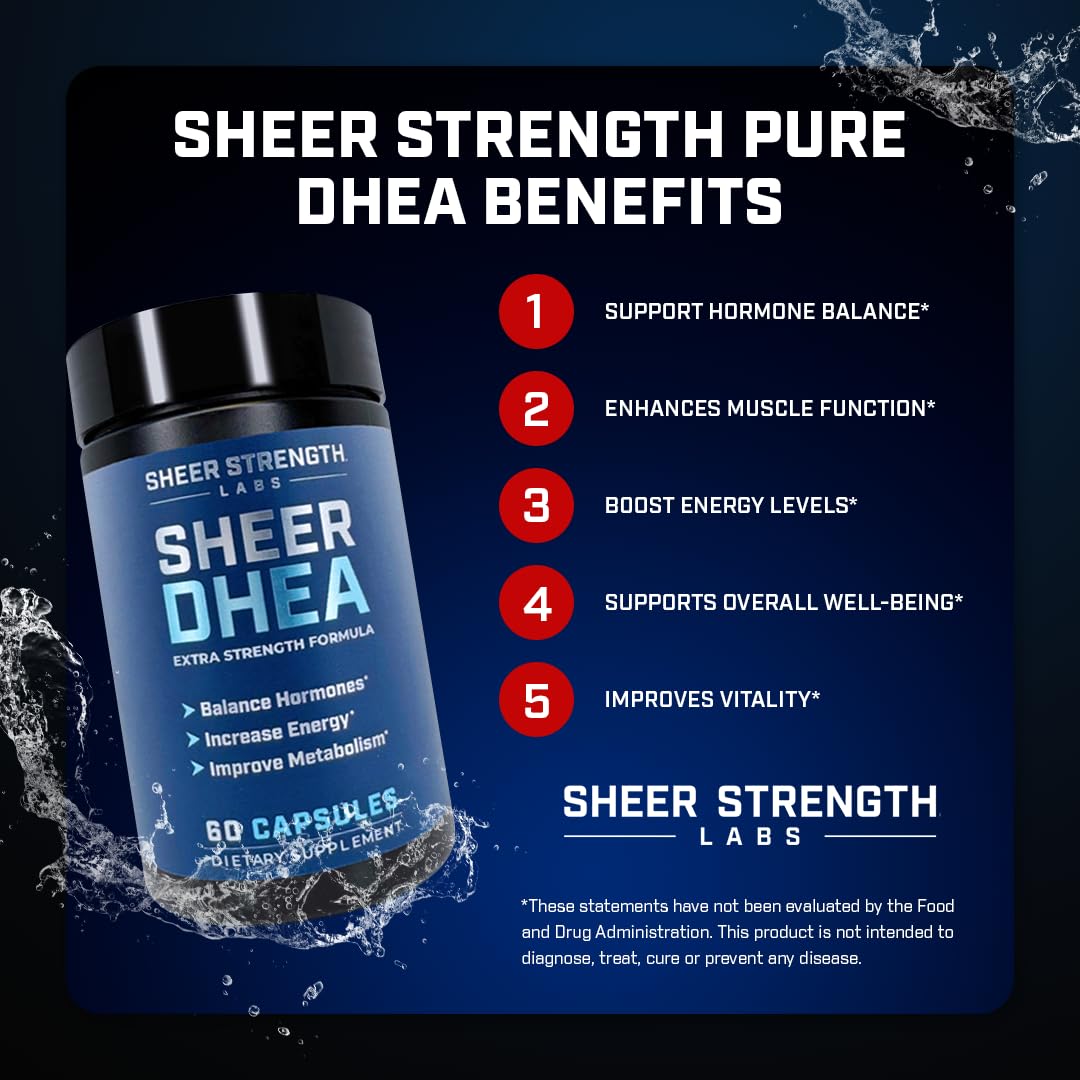 DHEA 100mg for Men | Pure DHEA for Strength & Hormone Balance – USA 60 SV