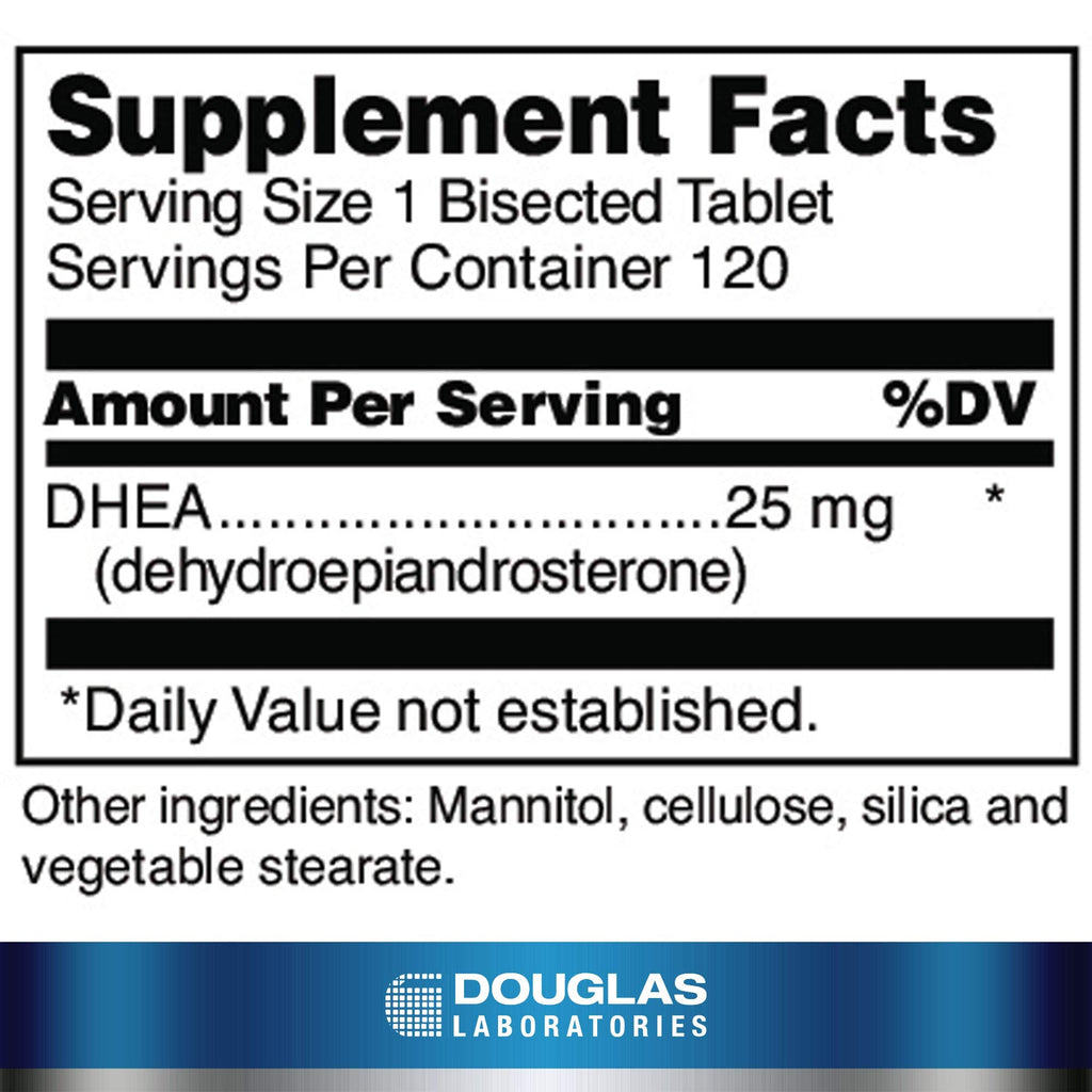 Douglas Laboratories DHEA 25 mg Dissolvable Tablets – Supports Immune Health, Brain, Bones, Metabolism & Lean Body Mass* | 120 Tablets