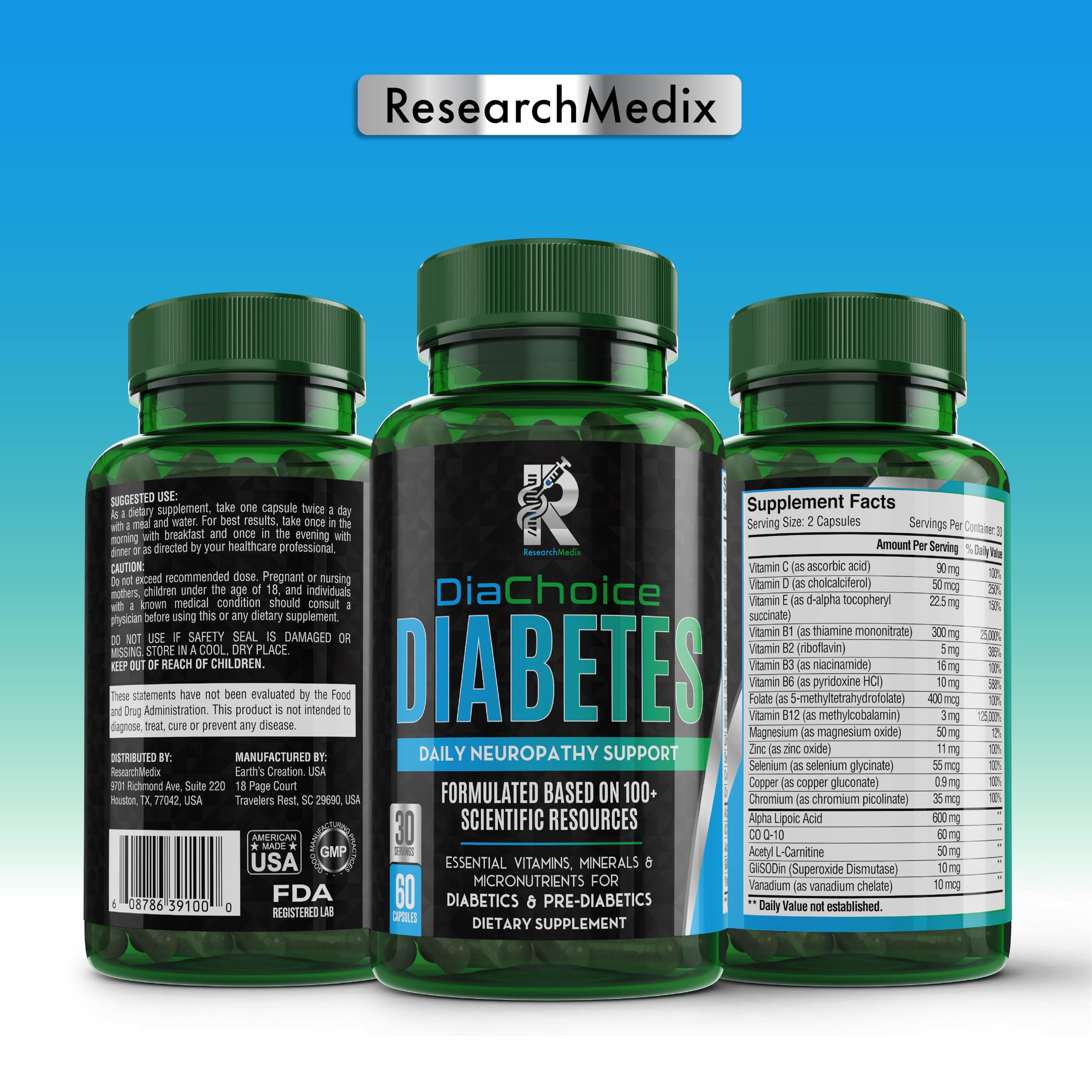 DiaChoice Neuropathy Support with 600 mg Alpha Lipoic Acid – Nerve Health