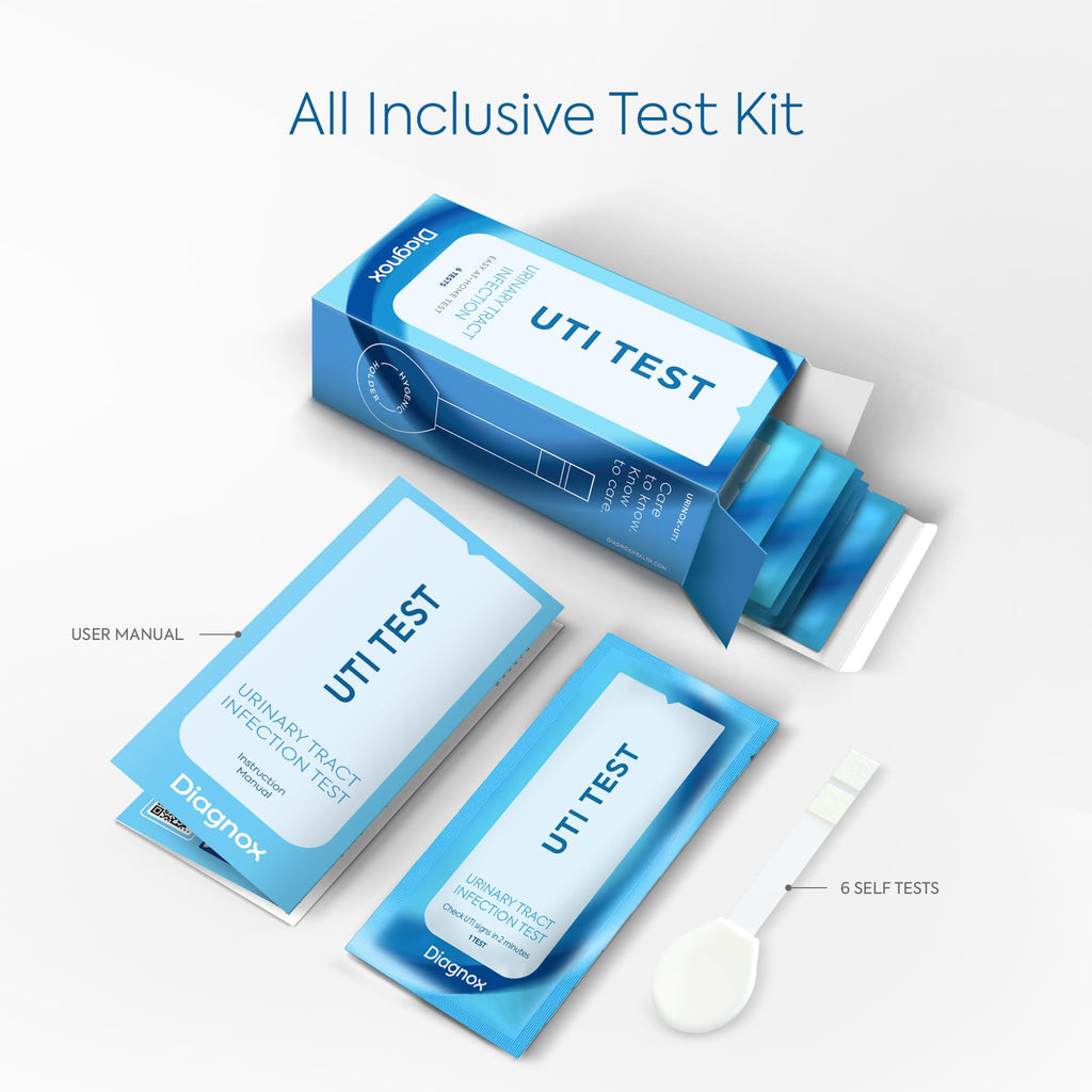 Diagnox UTI Test Strips – FDA-OTC At-Home UTI Test for Women (6 Count) | Clear & Accurate Results