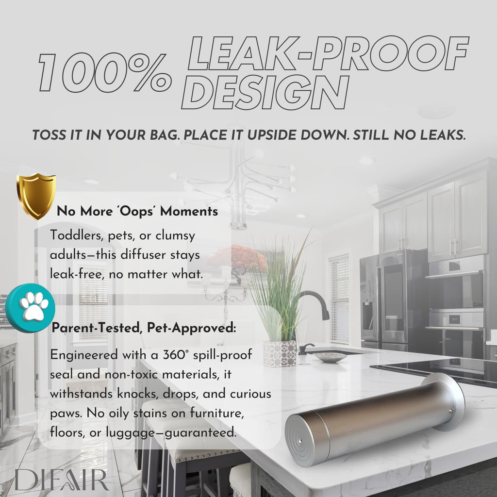 Difair Leak-Proof Waterless Diffuser - Hotel Collection, Nano-Atomizing, Bluetooth