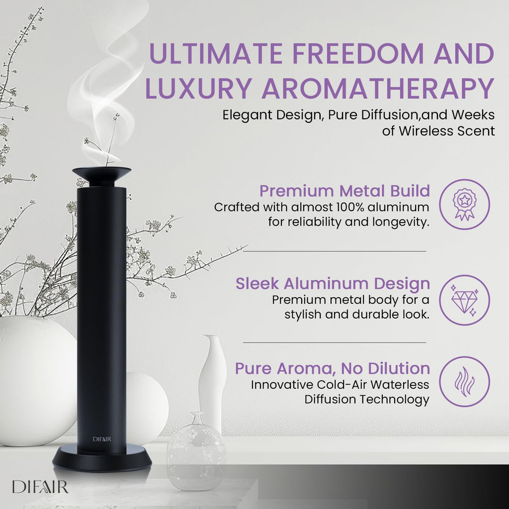 DIFAIR Rechargeable Aroma Diffuser – 10,000 mAh, Hotel Collection for Home & Spa