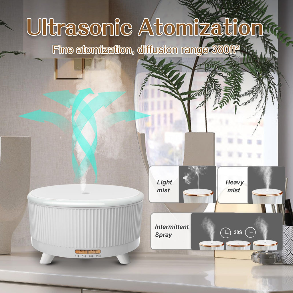 500ml Essential Oil Diffuser for Large Rooms | 7 Colors, 3 Mist Modes, Auto Off