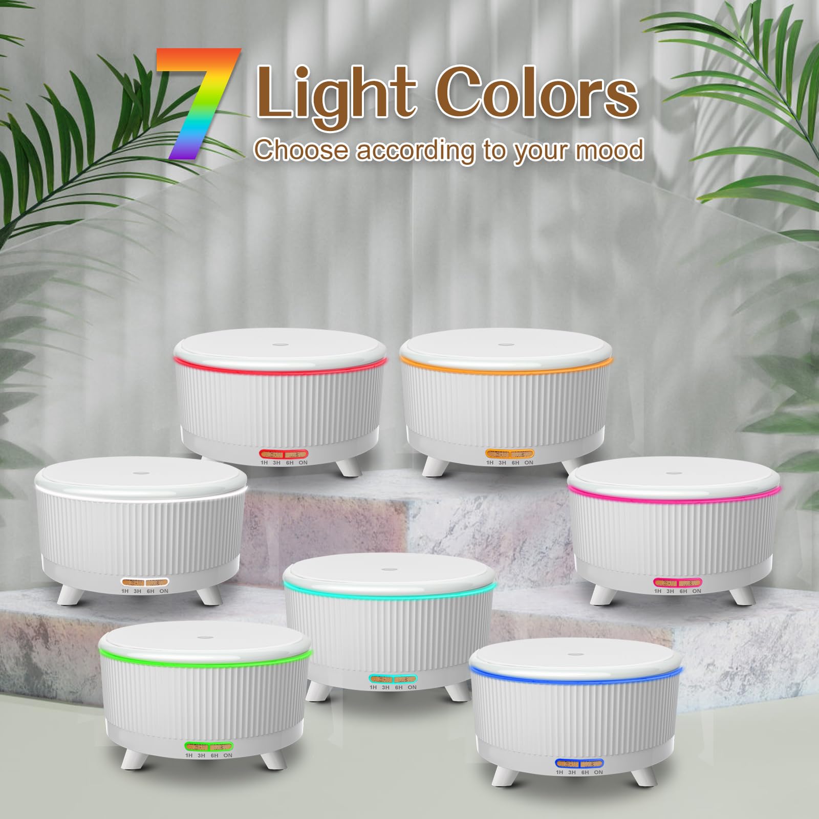 500ml Essential Oil Diffuser for Large Rooms | 7 Colors, 3 Mist Modes, Auto Off