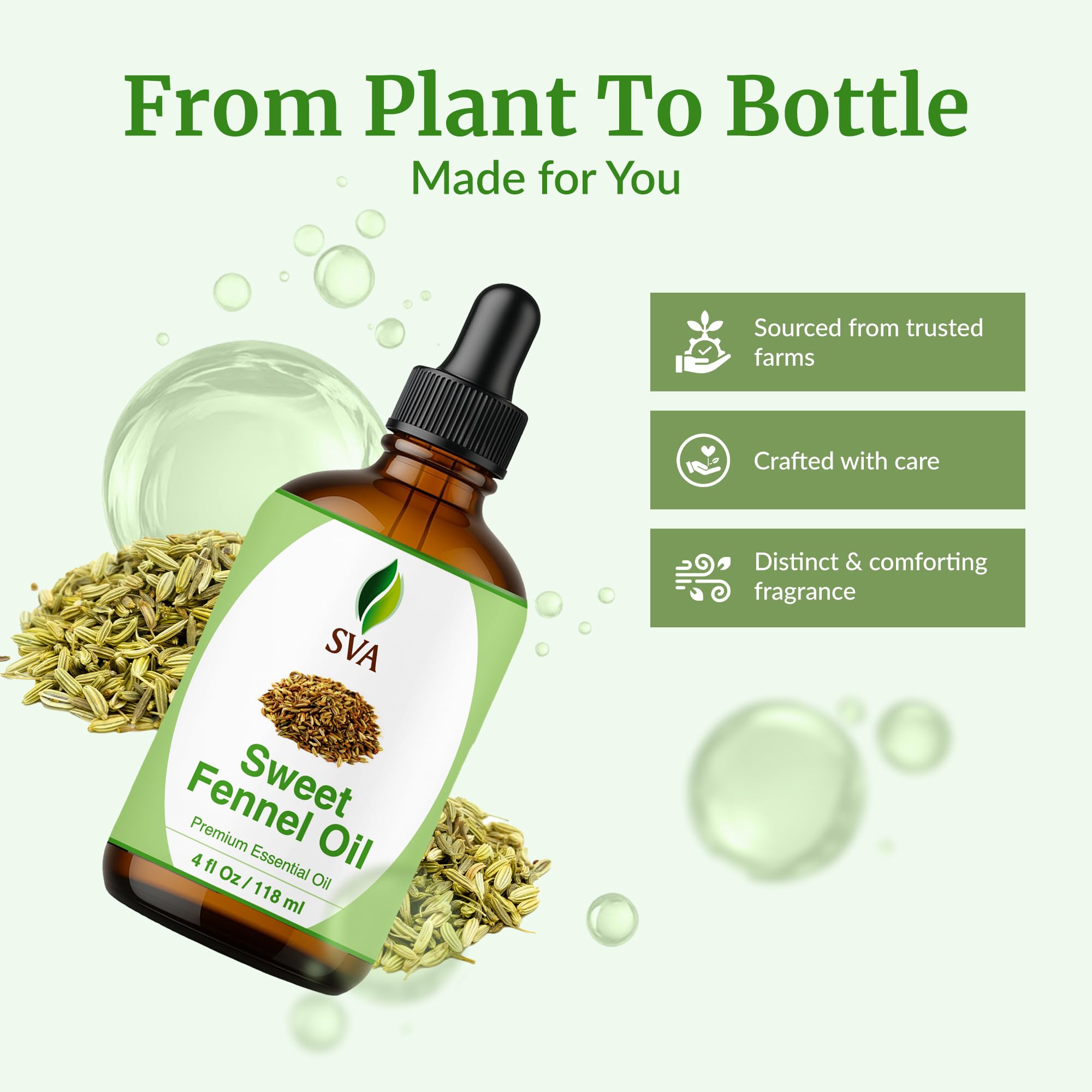 SVA Sweet Fennel Essential Oil 4oz - 100% Natural