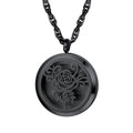 Diffuser Aromatherapy Necklace – Black Stainless Steel Pendant