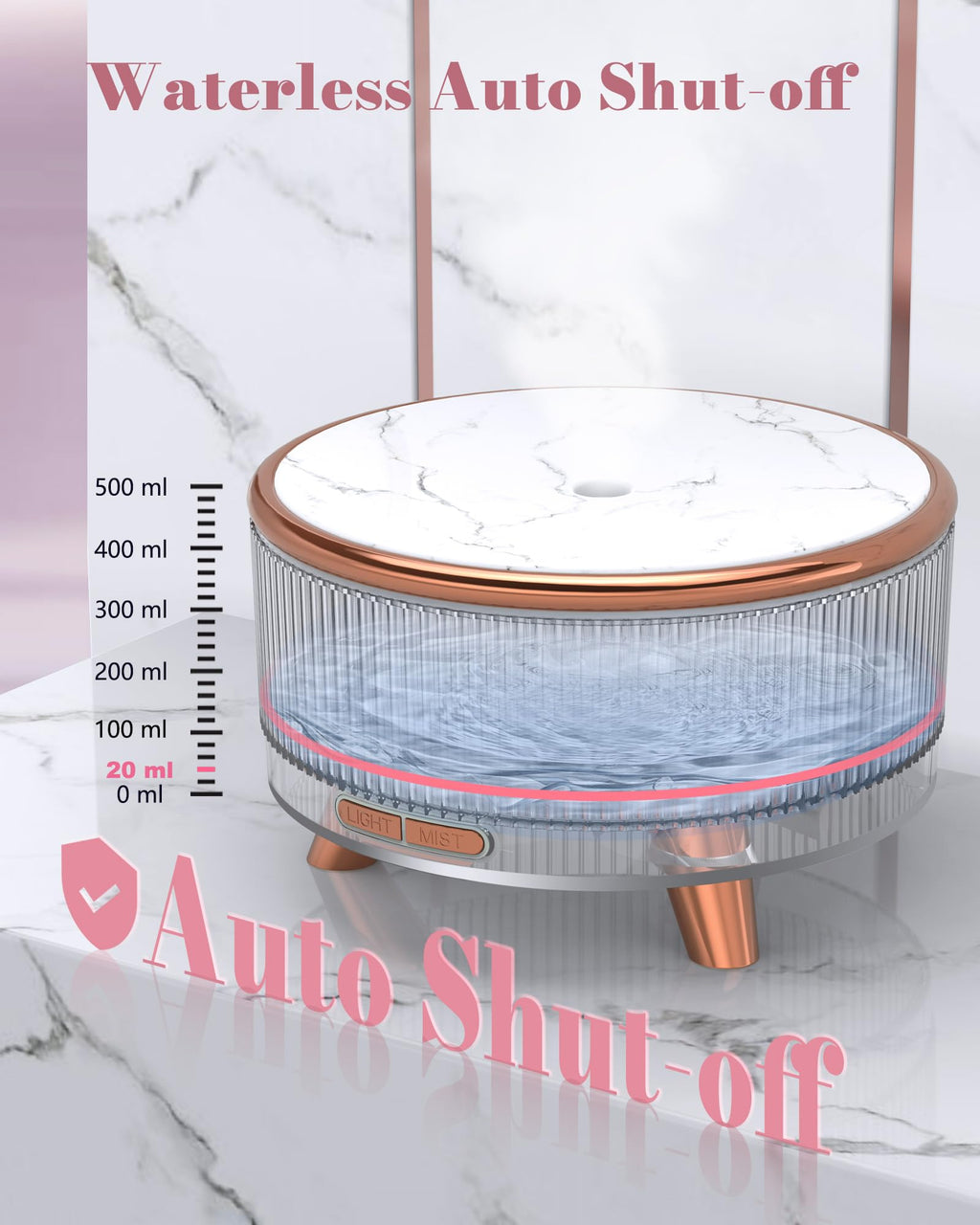 Diffusers for Essential Oils - Large Room 500ml Aromatherapy Diffuser with 7 Color LED Lights