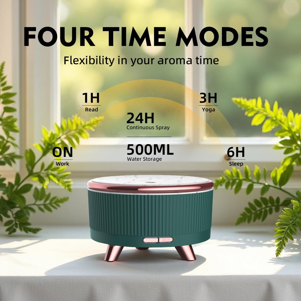 500ML Ultrasonic Essential Oil Diffuser with Remote – 7 Color Night Light & Auto Shut-Off