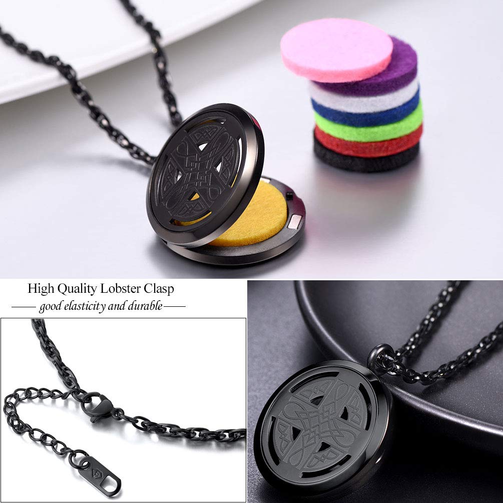 Diffuser Necklace Celtic Knot Cross Locket – Aromatherapy Pendant (Women & Men)