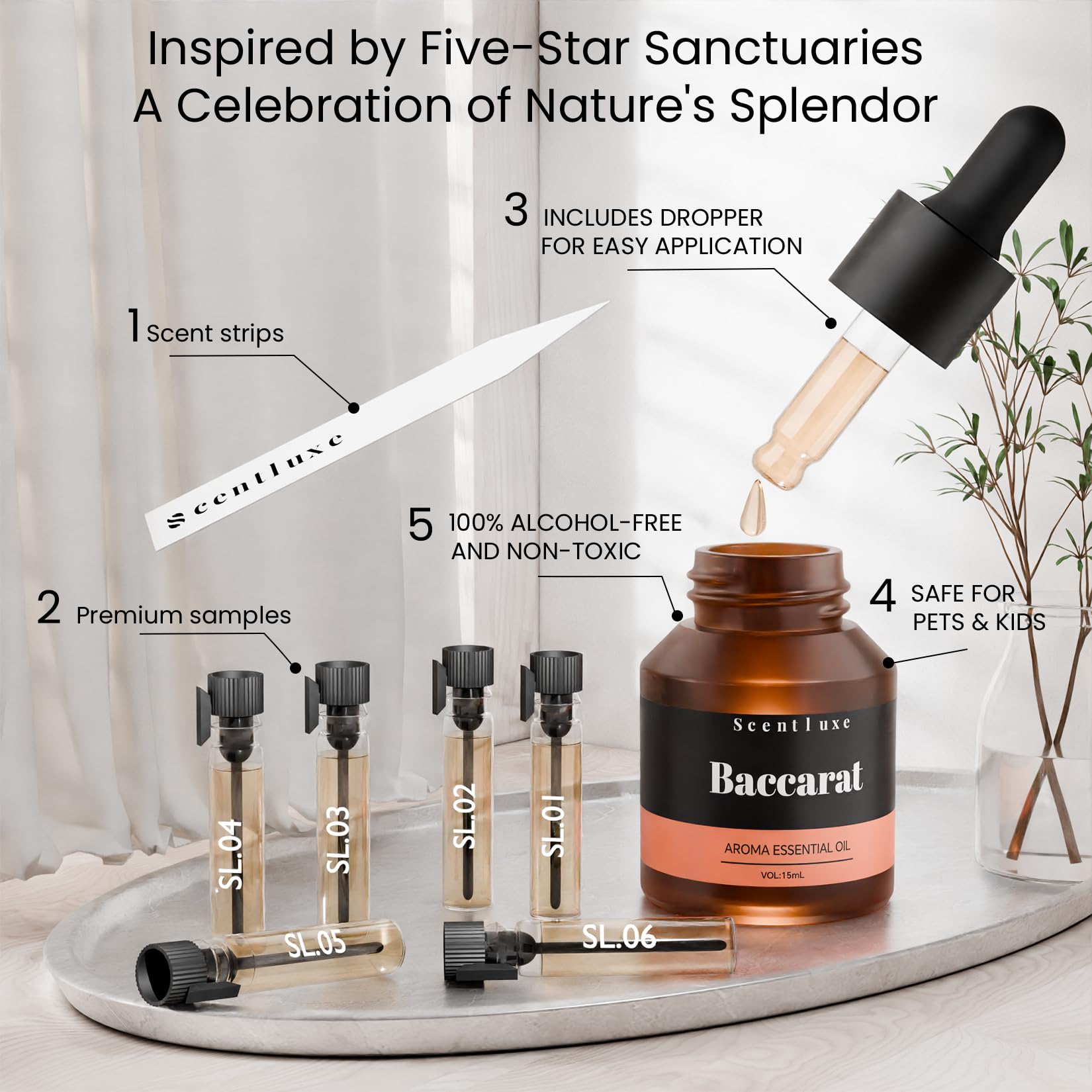 Hotel Diffuser Oil & Fragrance - Baccarat-Inspired 15mL | Luxury Hotel Aromatherapy