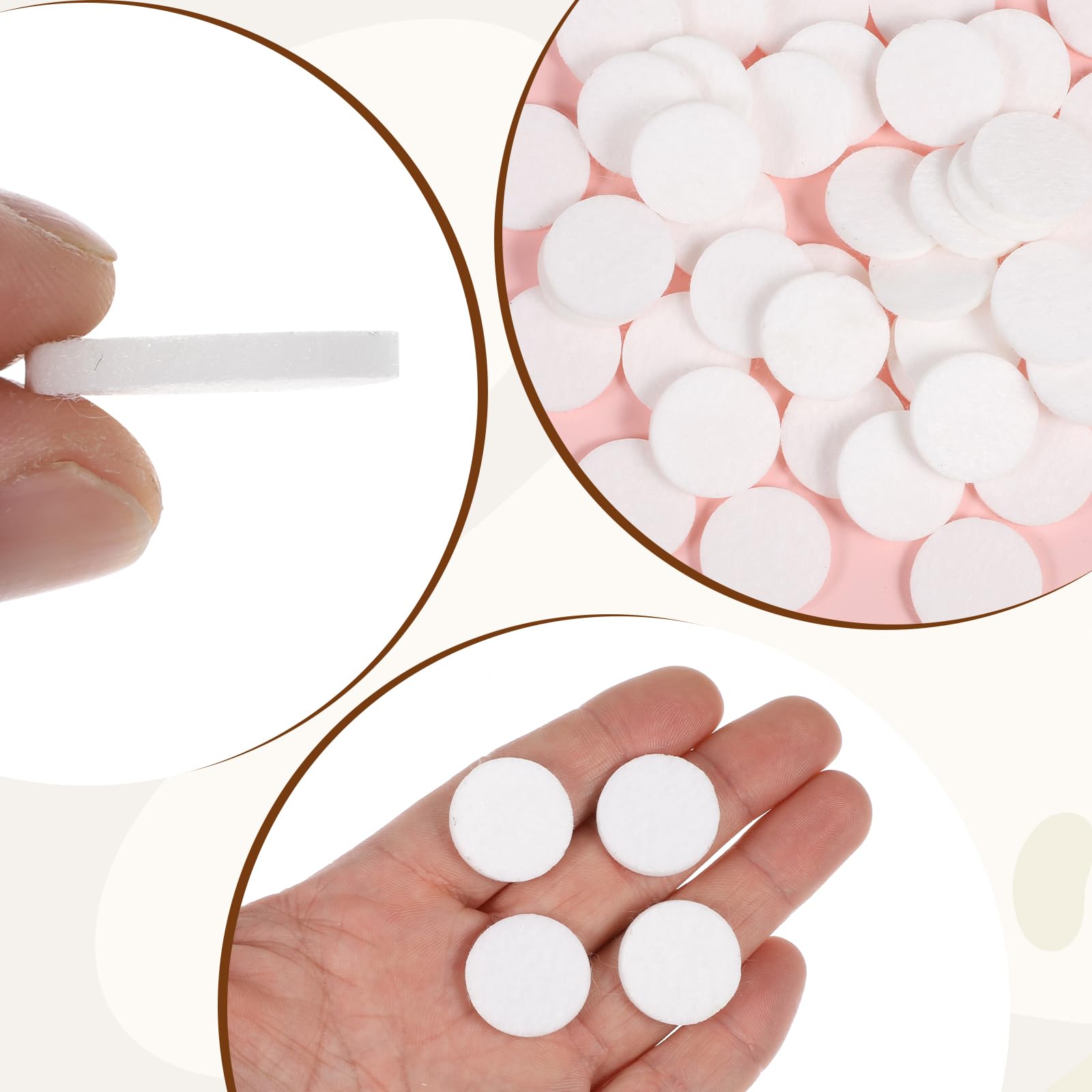 Diffuser Refill Pads - 50 Pcs, 1 Inch Round, White | Essential Oil Diffuser & Humidifier Pads