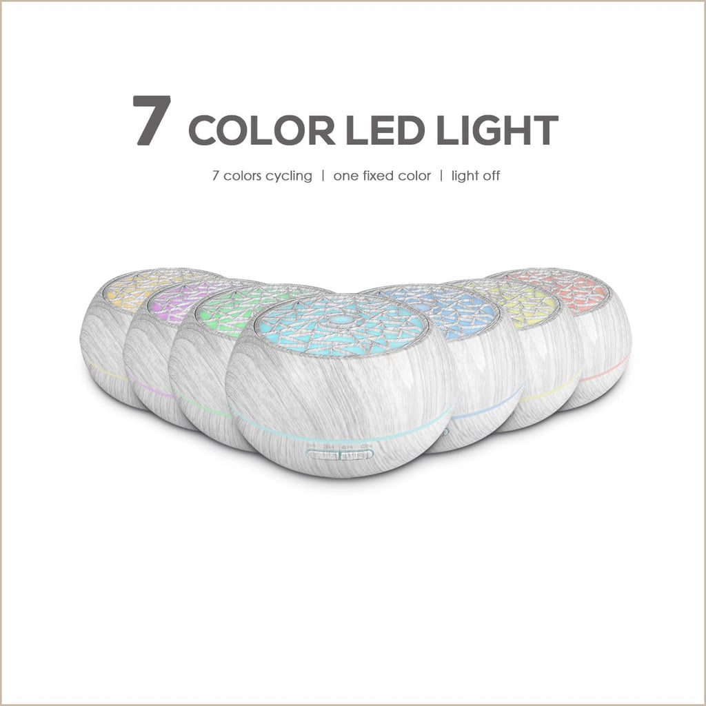 550ml Essential Oil Diffuser with 6 Oils – Ultrasonic Humidifier, LED Night Light