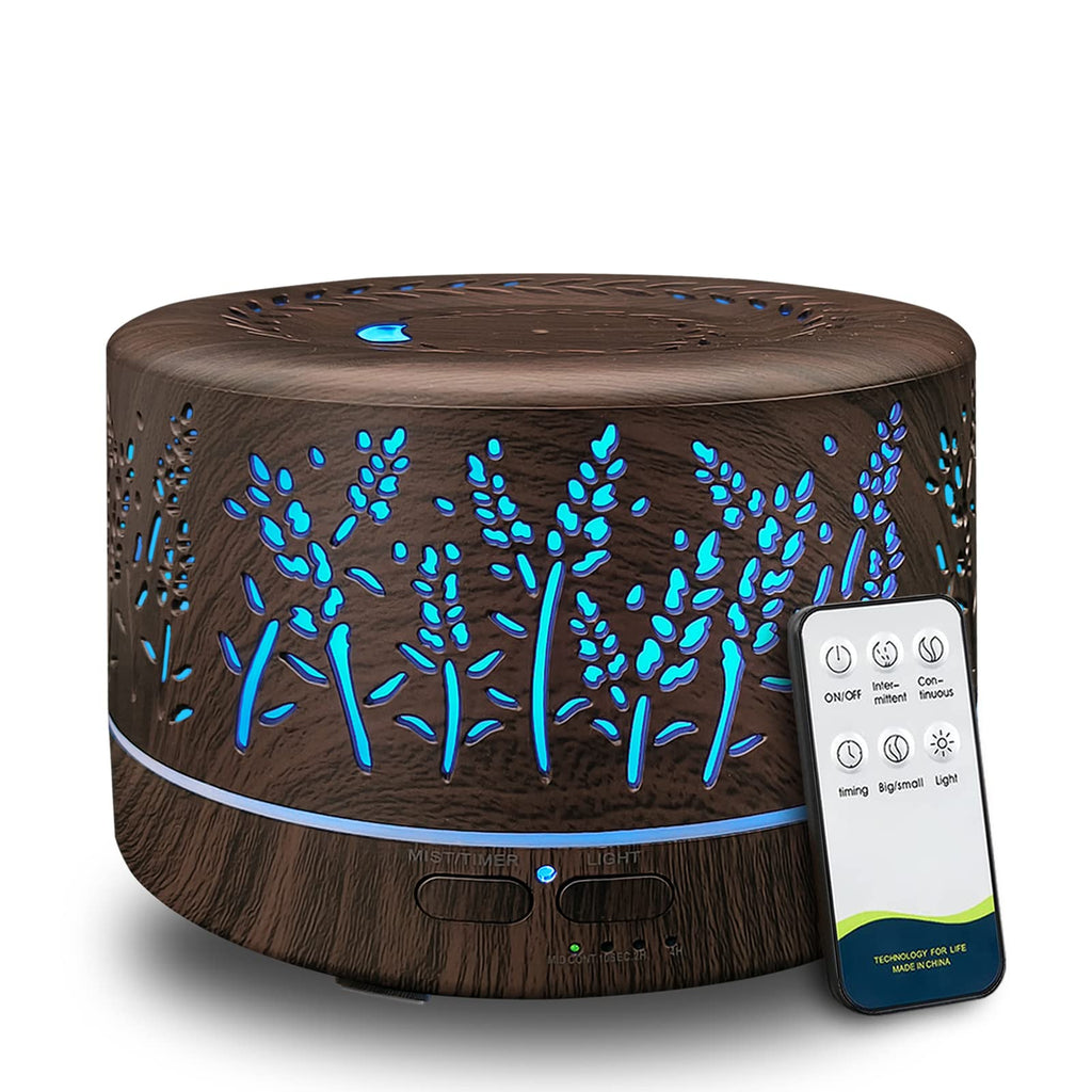 Essential Oils Diffuser Large Room 600ml – 7 Color Lights & Remote