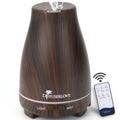 Diffuserlove 200ML Essential Oil Diffuser with Remote - 7 Color Lights, Auto Shut-Off, Black Wood Grain