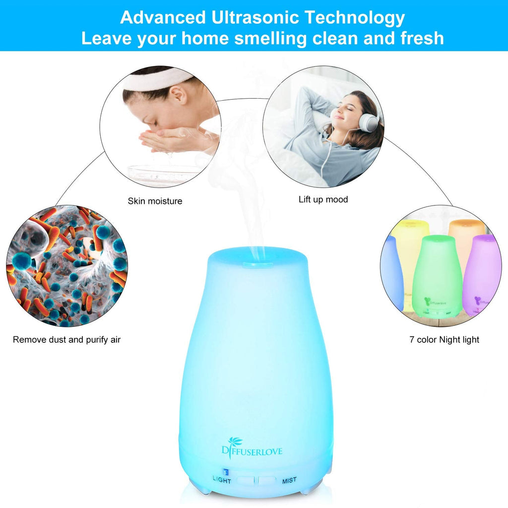 Diffuserlove Diffuser 2 Pack - 200ML Remote Control Ultrasonic Aromatherapy Diffusers