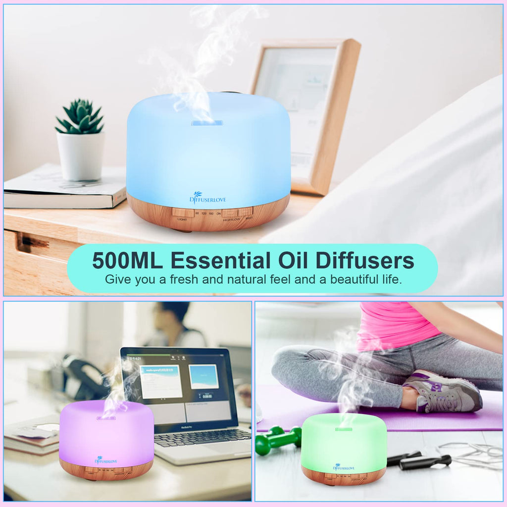 Diffuserlove 500ML Diffuser – Remote Control, Timer, Auto Shut-Off (Yellow)