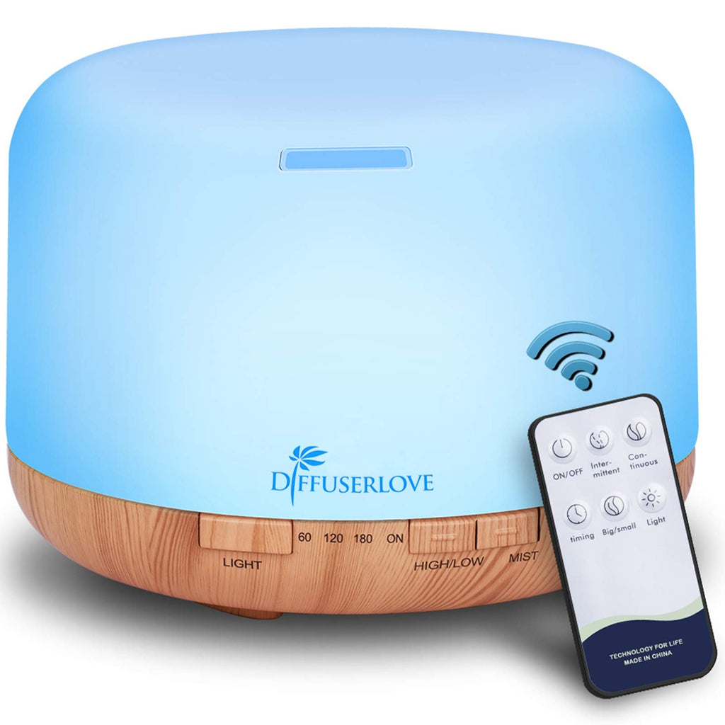 Diffuserlove 500ML Diffuser – Remote Control, Timer, Auto Shut-Off (Yellow)