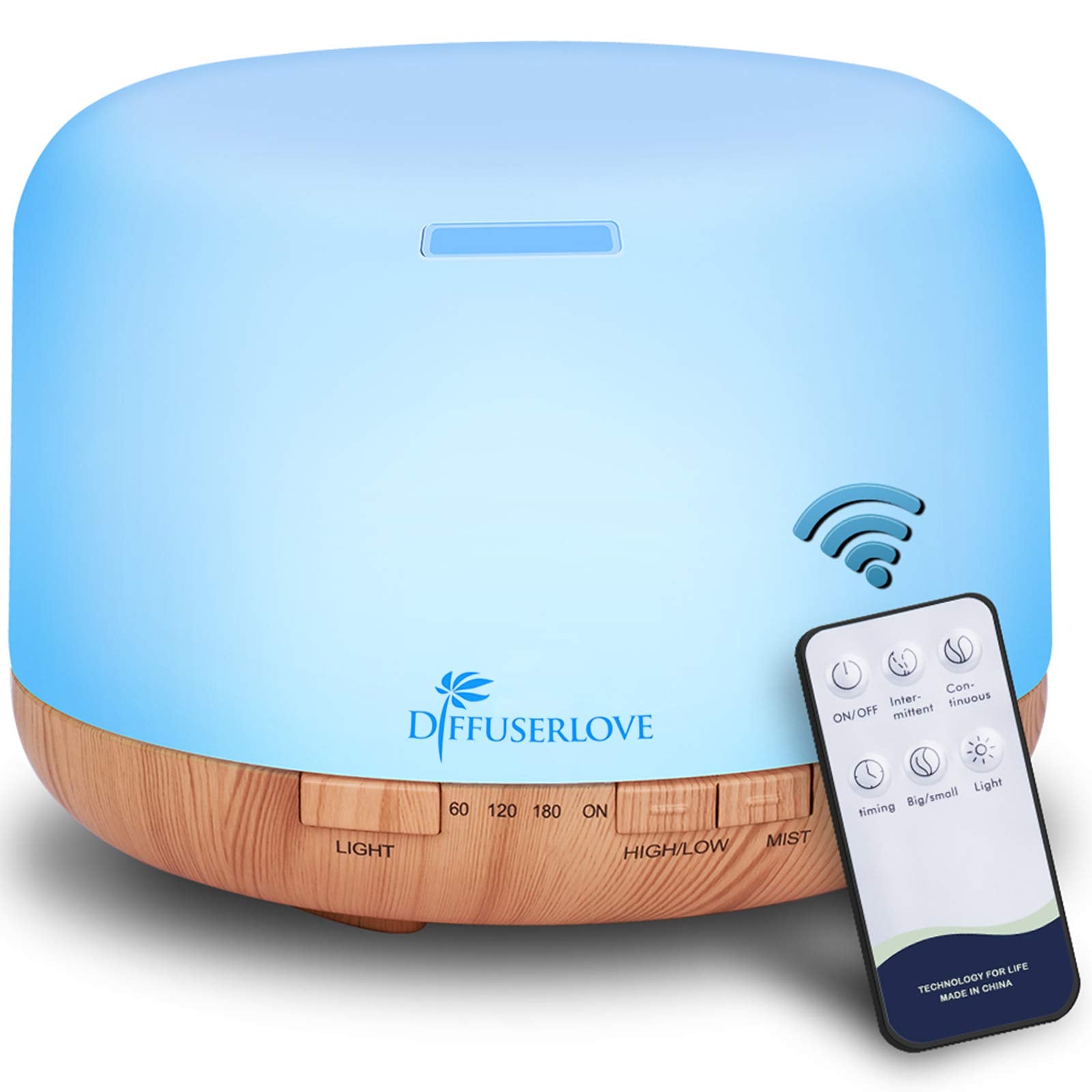 Diffuserlove 500ML Diffuser – Remote Control, Timer, Auto Shut-Off (Yellow)
