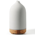 Diffuserlove Ceramic Essential Oil Diffuser 160ML – Auto Shut-Off, 7-Color LED, Quiet Humidifier (Yellow Wood Pattern)