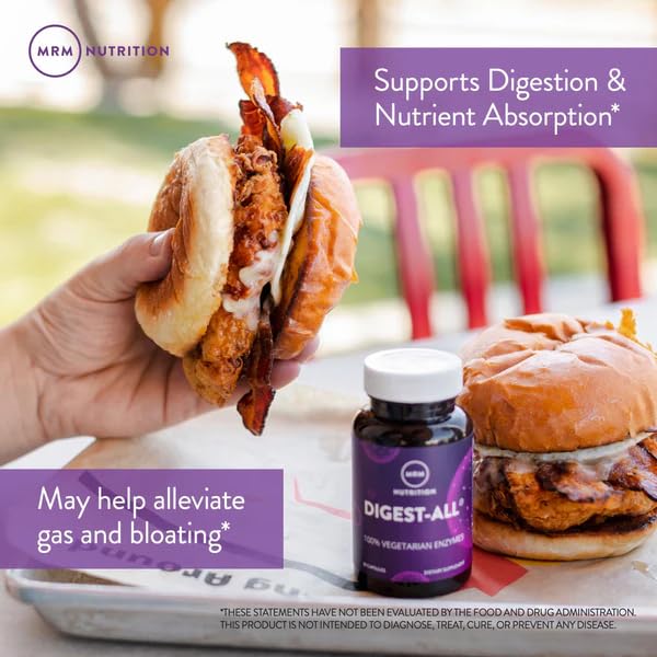 MRM Nutrition Digest-All – Digestive Enzymes for Improved Digestion | 50 Servings | Vegetarian & Gluten-Free