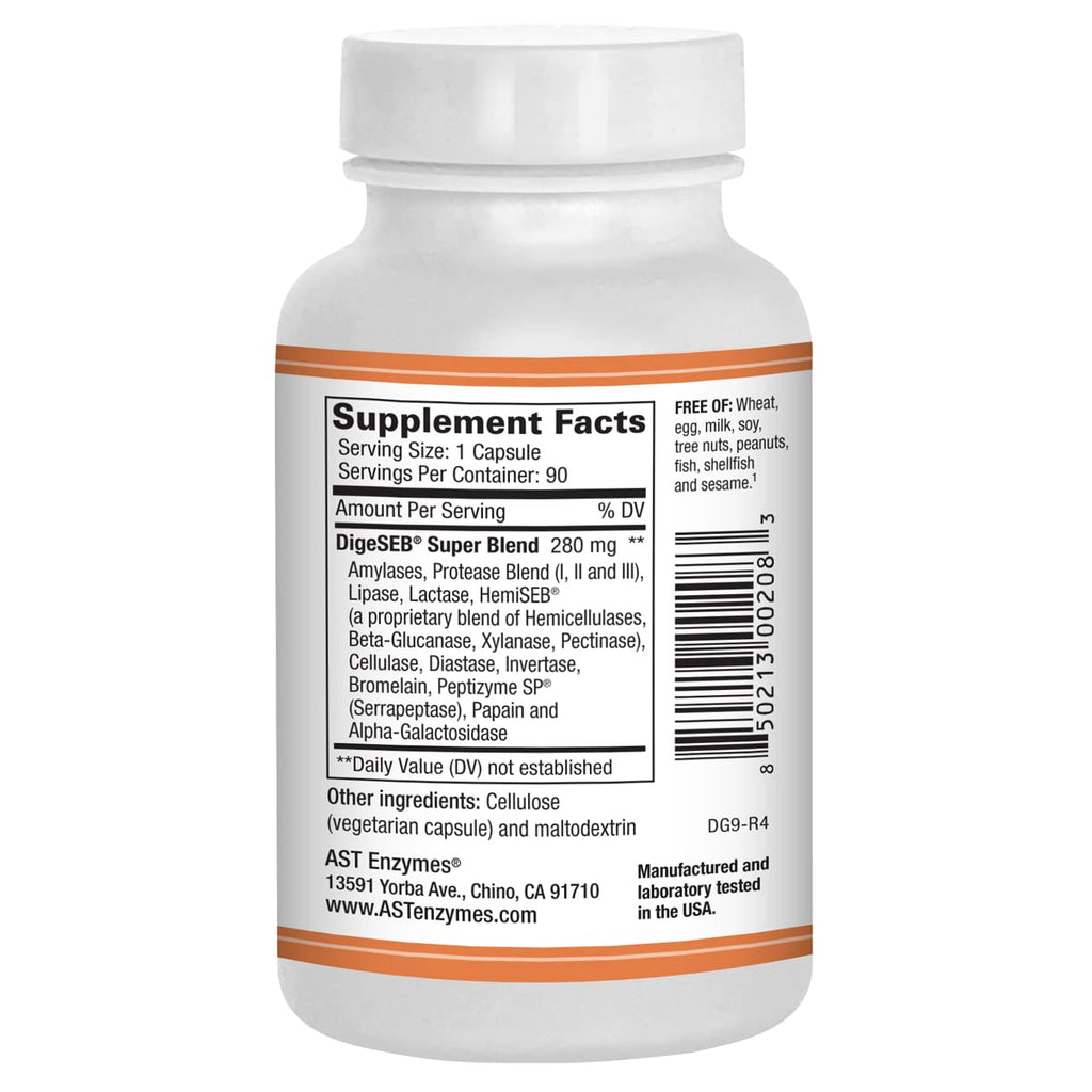 AST Enzymes Digest-GI Digestive Enzyme - 90 Vegetarian Capsules