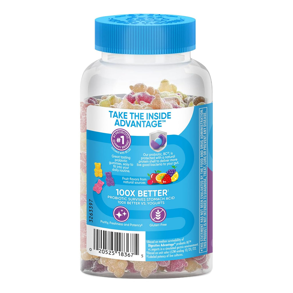 Digestive Advantage Probiotic Gummies – Digestive & Immune Support (80ct) 2-Pack