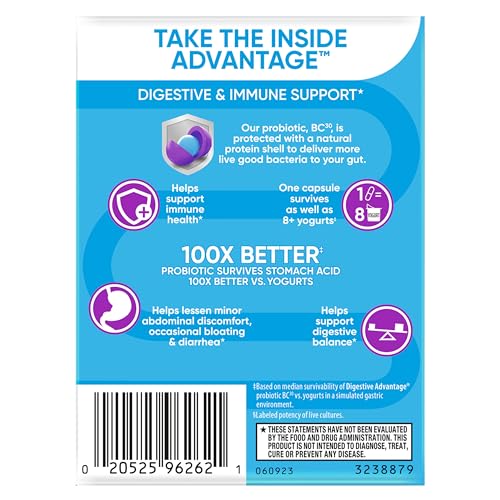 Digestive Advantage Probiotics – Daily Probiotics for Gut Health & Immune Support (60ct)