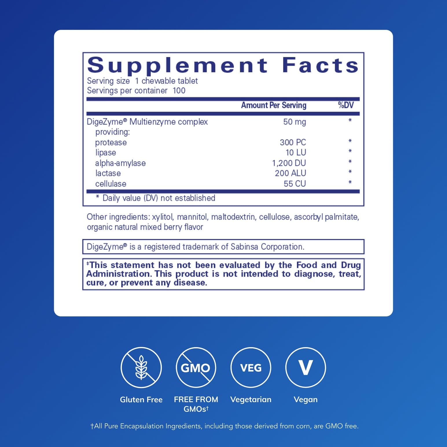 Pure Encapsulations Digestive Enzyme Chewables | Digestive Enzymes for Protein, Carbs & Dairy (100 CT)