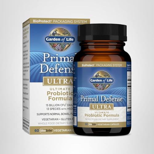 Garden of Life Primal Defense Ultra Probiotics – 15B CFU, 13 Strains, HSO, Vegetarian, 60 Capsules