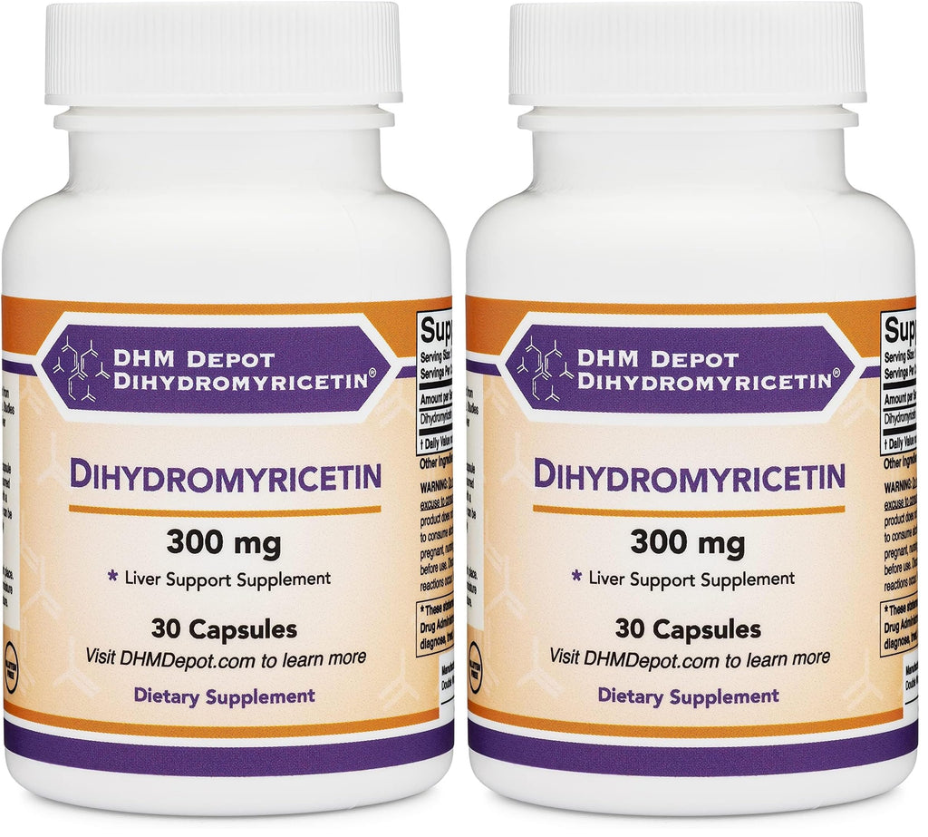 Dihydromyricetin DHM Liver Support | Hovenia Dulcis Extract 300mg - 30 Caps (Pack of 2)