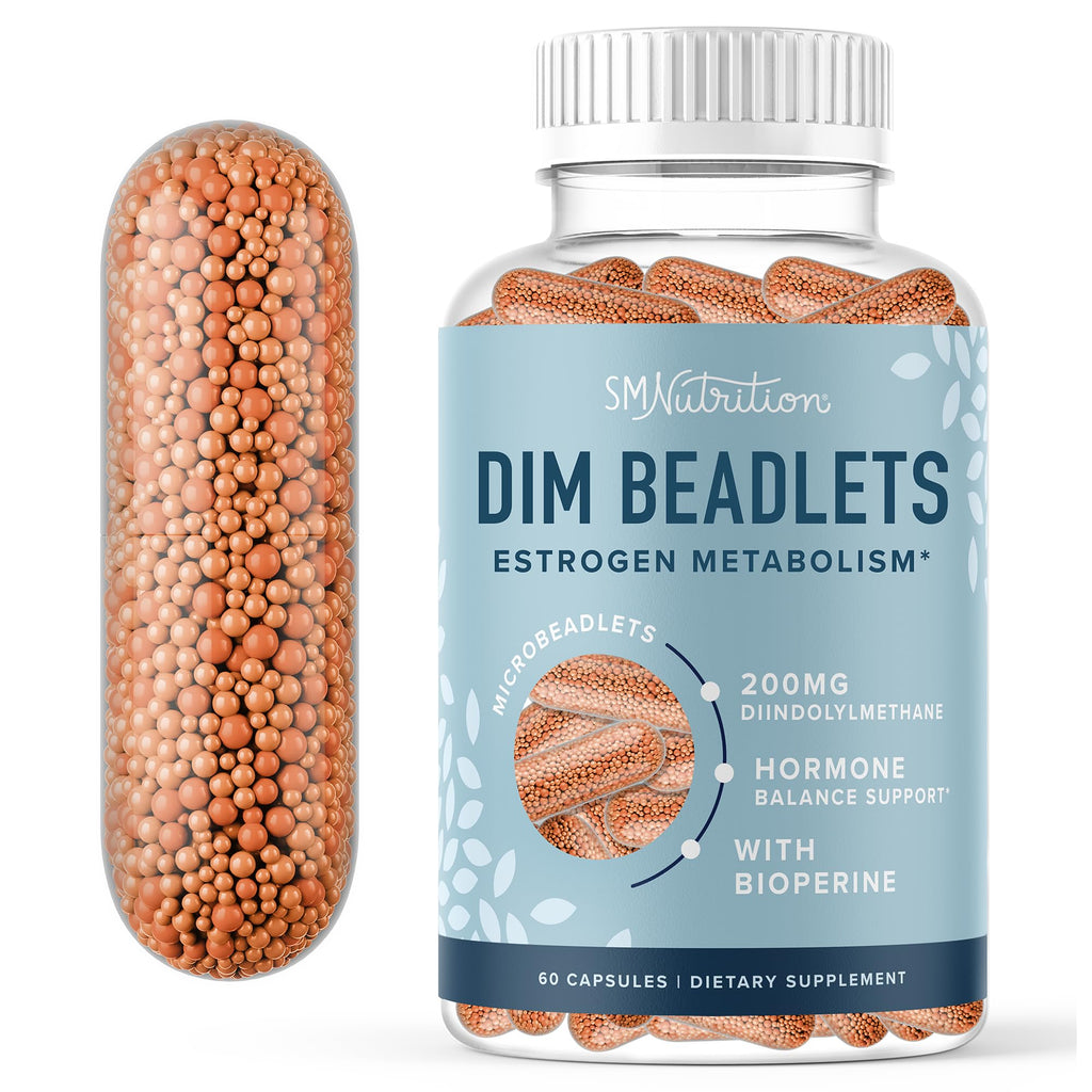 DIM 200 mg for Hormone Balance | Delayed-Release Microbeadlets | Vegan, Soy Free | 60 Capsules