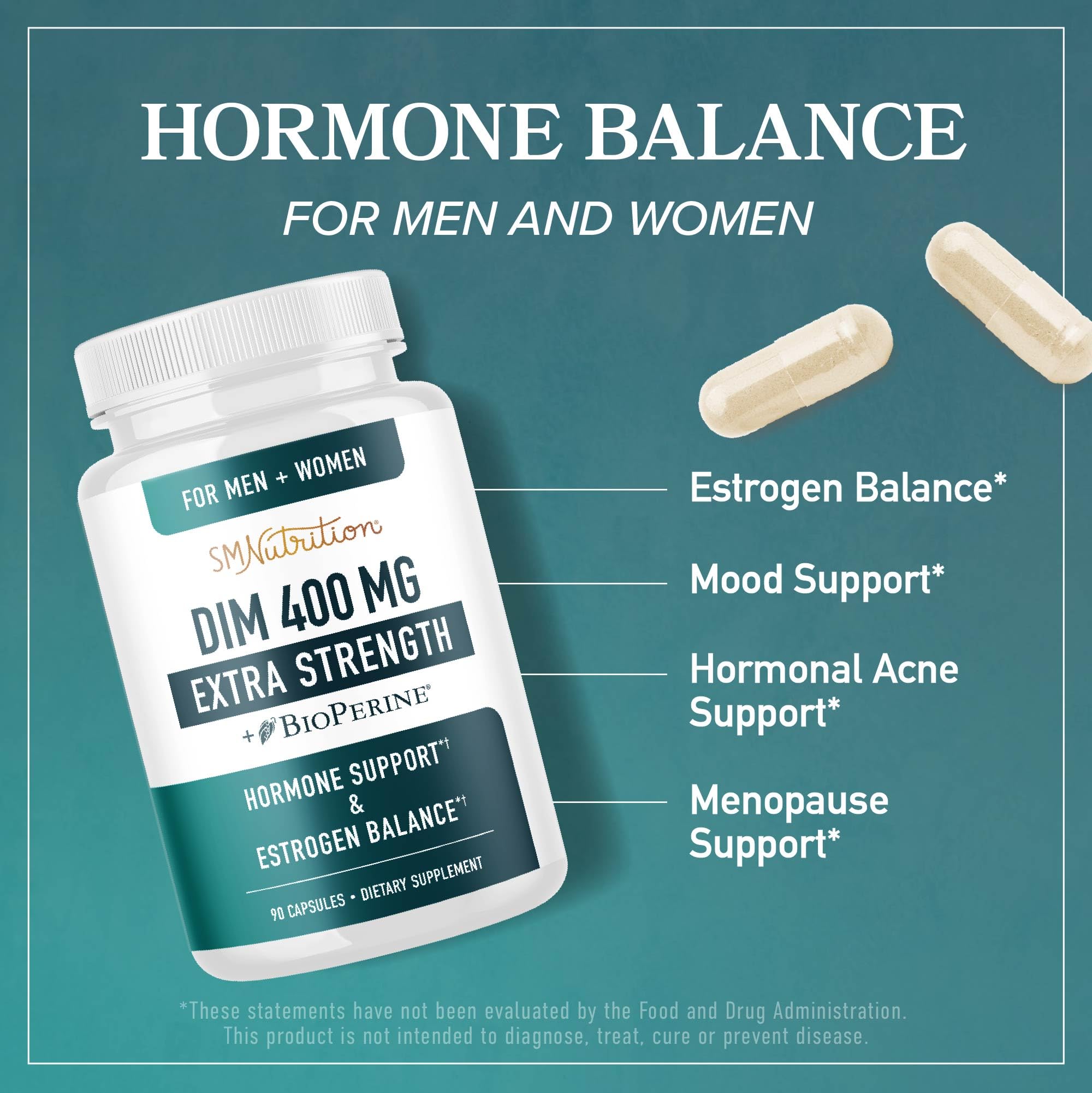 DIM 400mg Extra Strength - Hormone Balance for Men & Women | SMNutrition | 90 Ct