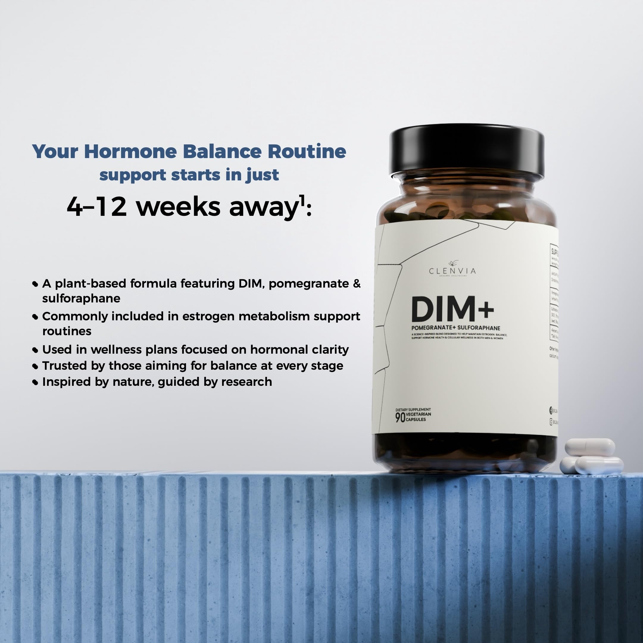 DIM 150 mg with Pomegranate & Sulforaphane – Estrogen Support for Women & Men | 90 Capsules (Vegan, Non-GMO)