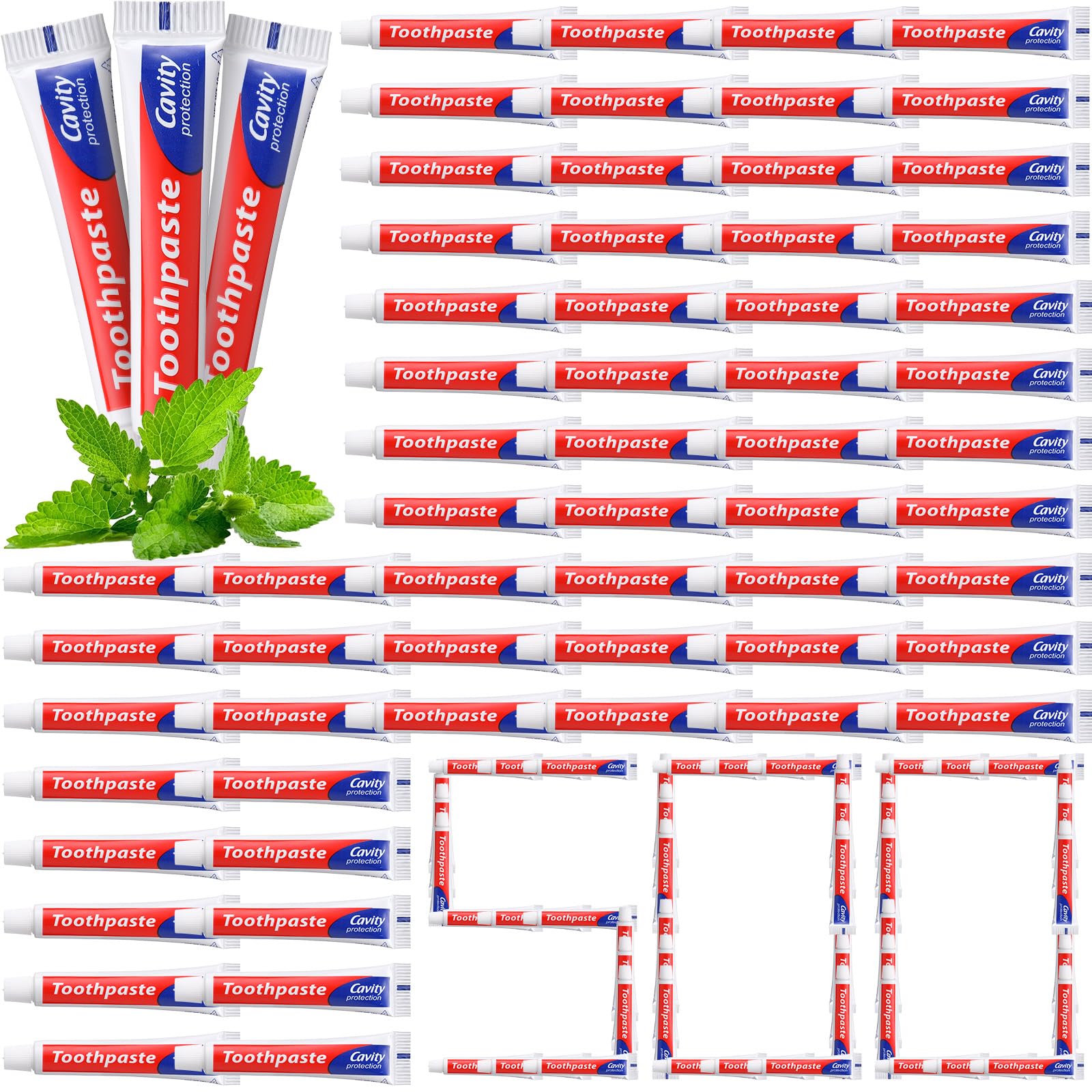 Dimsile Mini Toothpaste Bulk – 0.35oz Travel Size, Fresh Breath & Whitening, 500-Pack for Home, Hotel, Office, Travel