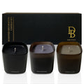 DinBer Candle Gift Set – 3 Scented Soy Candles (50+ hrs each) | Amber Allure, Red Teakwood & Champagne – Flower-Inspired Scents