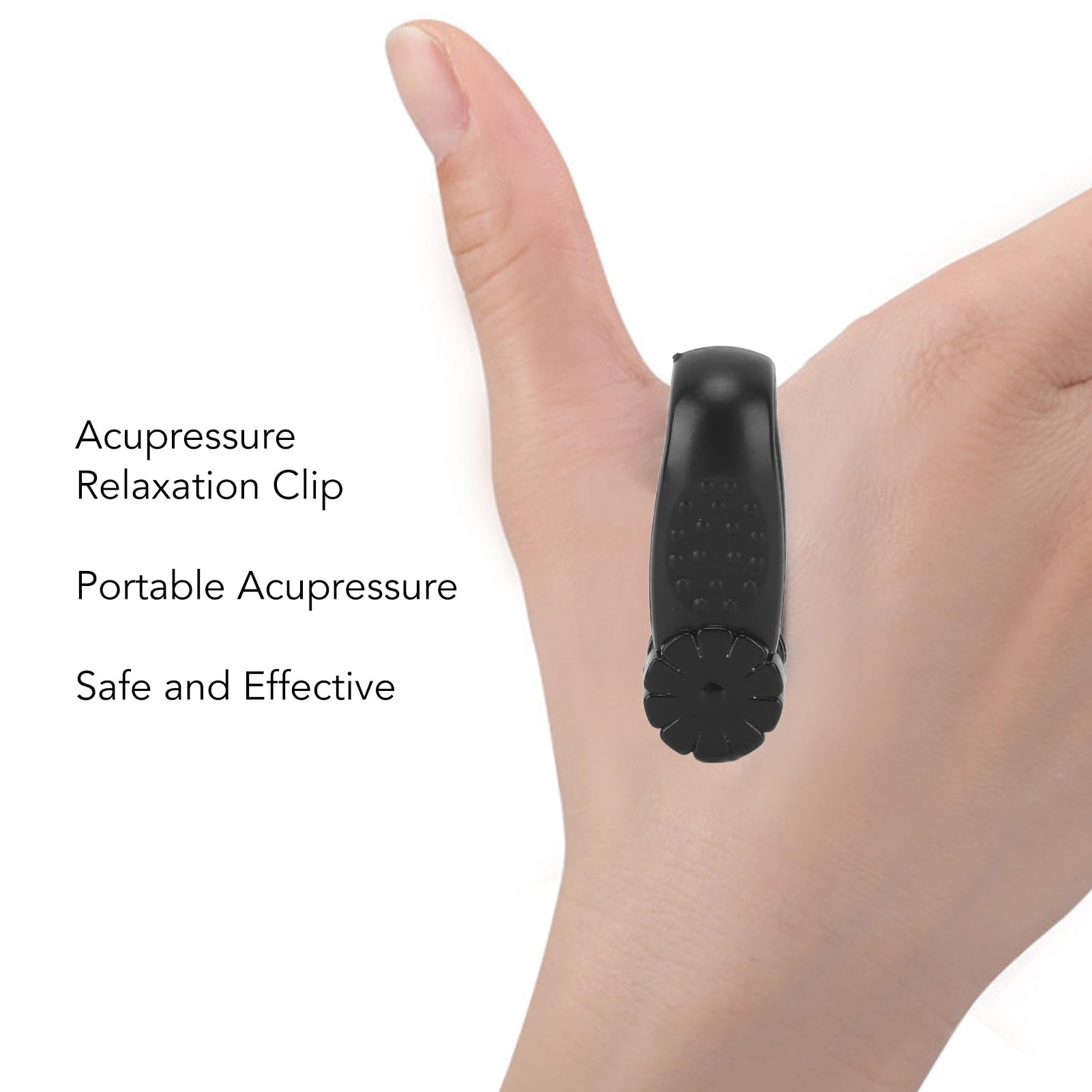 Dioche 4pcs Acupressure Relaxation Clip – Flower Shaped Wearable Hand Tool (Black) – Stress Relief & Tension Relief – Wholesale