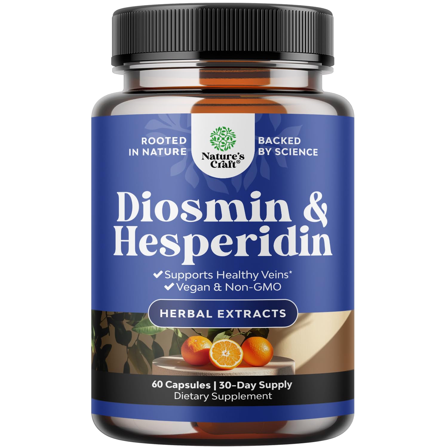Diosmin Hesperidin 1000mg Complex for Adults — Varicose Veins & Leg Health